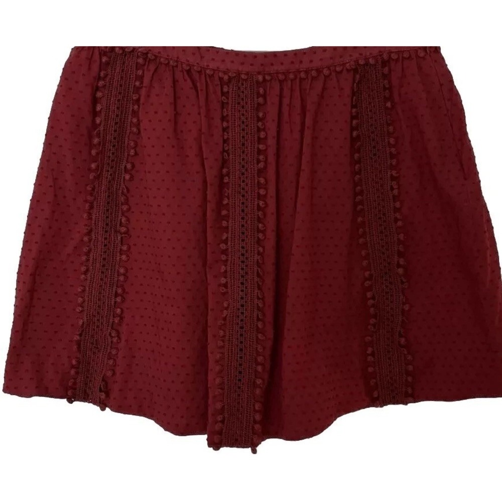 J Crew Swiss‎ Dot Textured Mini Skirt Womens 8 Rust Red Preppy Hipster School